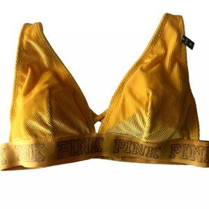New Pink Victoria Secret Velvet yellow Bralette size medium bra